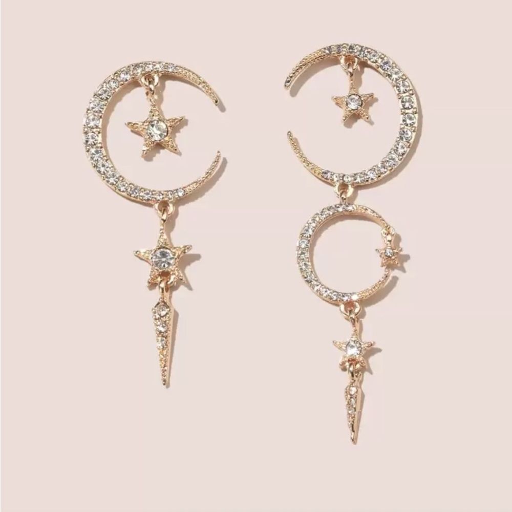 Gold Star Hoop Earrings M604